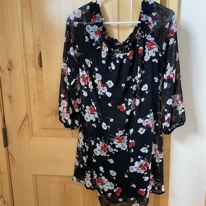 Black and Floral Socialite Dress